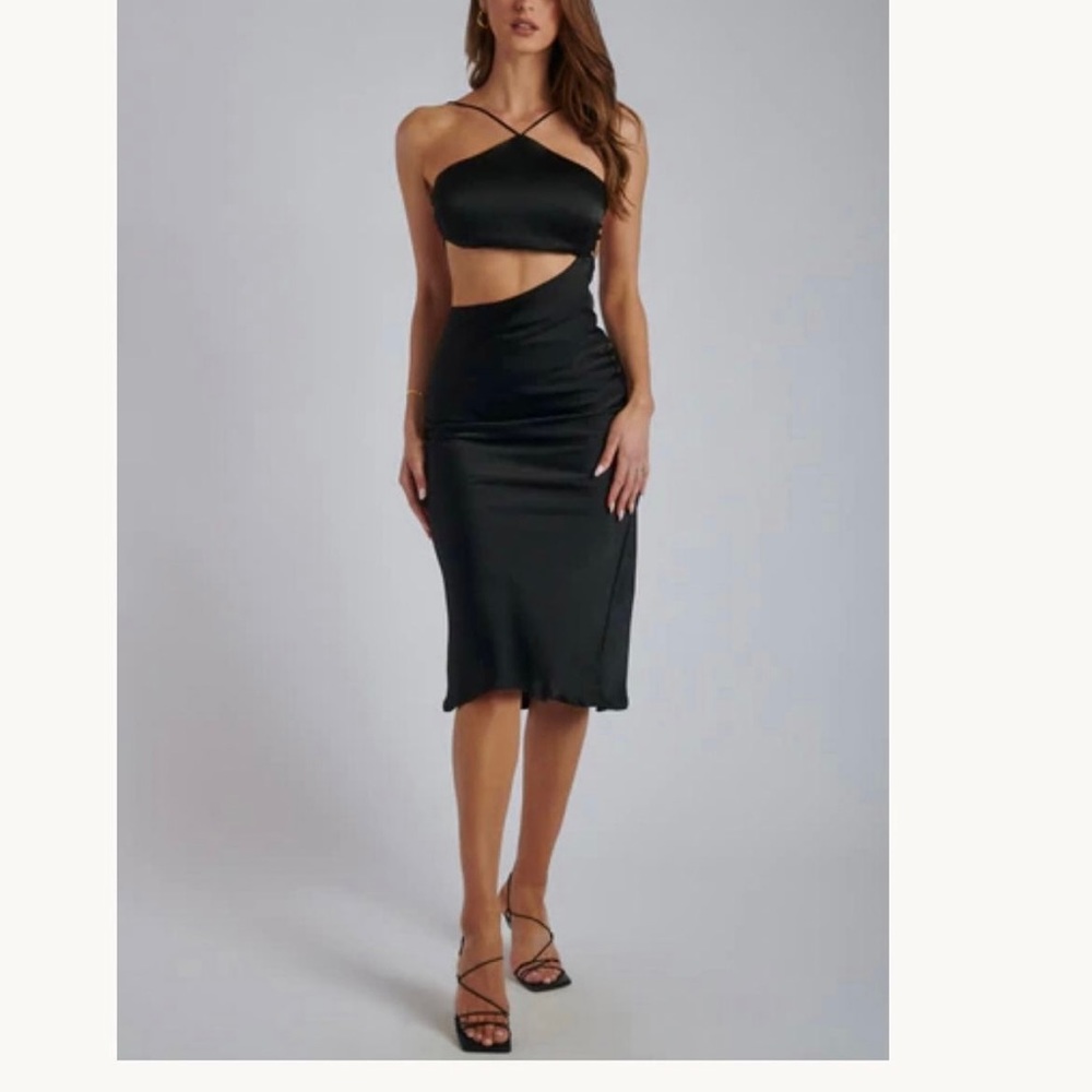 Black cut out Midi dress